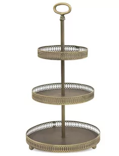 Metalowa Patera Dekoracyjna 3 Poziomowa 52X28X28Cm - Tace i patery - miniaturka - grafika 1