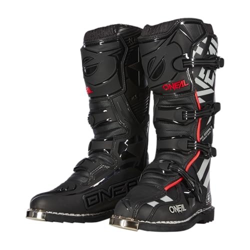 O'NEAL Buty motocrossowe TRIBUTE Boot SQUADRON V.21 I MX Enduro I ergonomiczne buty motocyklowe dla mężczyzn i kobiet, z metalową ochroną podeszwy, czarny i szary, 42 EU
