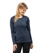 Bluzy damskie - Jack Wolfskin Damska bluza Sky Thermal, niebieski (Night Blue), M - miniaturka - grafika 1