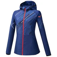 Kurtki damskie - Mizuno Kurtka damska z nadrukiem niebieski mazarine blue XL - miniaturka - grafika 1