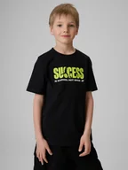 Koszulki dla chłopców - 4F T-shirt regular z nadrukiem chłopięcy - biały 164 (13-14 lat) - miniaturka - grafika 1