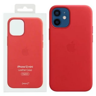 Apple iPhone 12 mini etui skórzane Leather Case MagSafe MHK73ZE/A - czerwone (Red) - Etui i futerały do telefonów - miniaturka - grafika 1