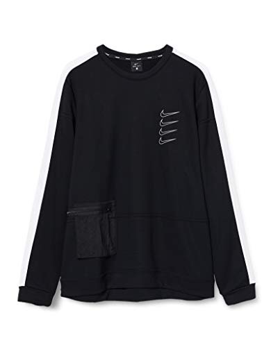 Nike męski T-shirt z długim rękawem M NK DRY TOP FLEECE PX, czarny/biały/czarny/(biały), L, CJ4623