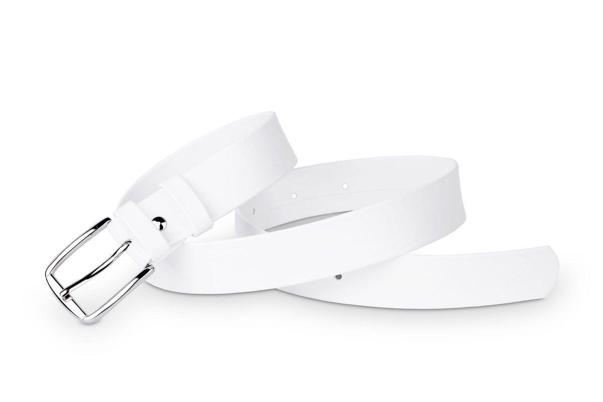 Pasek damski klasyczny biały mat 3 cm