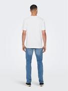 Koszulki męskie - Only & Sons T-Shirt 22025208 Biały Regular Fit - miniaturka - grafika 1