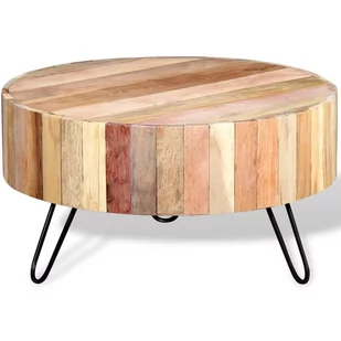 Stolik kawowy okrągły vidaXL, beżowy, 70x38 cm - Ławy i stoliki kawowe - miniaturka - grafika 1