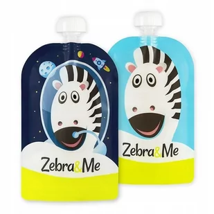 Zebra&Me Saszetki wielorazowe na posiłki i napoje dla dzieci i niemowląt 150 ml Zebra&Me 2 szt. ZM001x - Pozostałe akcesoria kuchenne - miniaturka - grafika 1