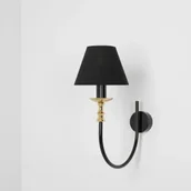 Lampy ścienne - Roma kinkiet 1-punktowy czarny/złoty 1118C1 - miniaturka - grafika 1