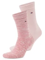 Skarpetki damskie - Tommy Hilfiger Skarpety w 2-paku Kobiety wiskoza wyrazisty róż wzorzysty, 35-38 - miniaturka - grafika 1
