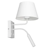 Lampy ścienne - Kinkiet Soho, stożkowy, z lampką biały - miniaturka - grafika 1