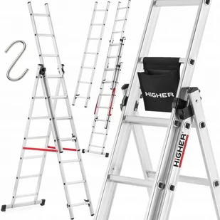 Drabina aluminiowa uniwersalna 3x7 HIGHER Eco + torba - Drabiny - miniaturka - grafika 1