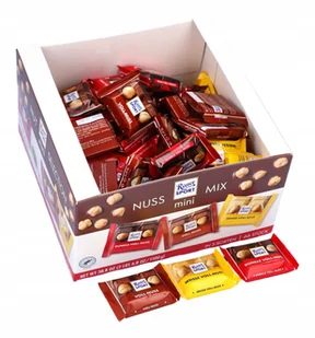 Ritter Sport, czekoladki mini z orzechami, mix smaków, 1100g, 66 sztuk - Bombonierki i czekoladki - miniaturka - grafika 1