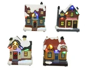 Ozdoby bożonarodzeniowe - Miasteczko Świąteczne Zimowe Micro Led Domki 10Cm - miniaturka - grafika 1