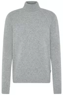 Swetry męskie - bugatti sweter męski z golfem, jasnoszary-220, XL - miniaturka - grafika 1