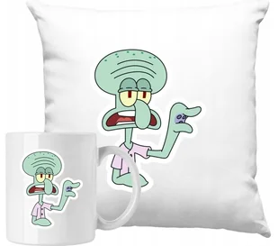 ZESTAW PODUSZKA + KUBEK Spongebob Skalmar Pomysł Na Prezent +IMIĘ #2 - Gadżety dla niej i dla niego - miniaturka - grafika 1