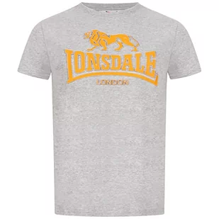 Lonsdale Męski T-shirt Kingswood, Marl Grey/Orange, S - Koszulki męskie - miniaturka - grafika 1