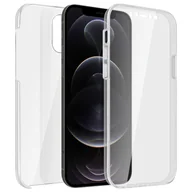 Etui i futerały do telefonów - Etui 360° do iPhone'a 12 Pro Max Elastyczny przód i sztywny tył — przezroczyste - miniaturka - grafika 1