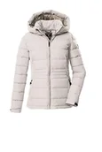 Płaszcze damskie - killtec Kobiety Pikowana kurtka/płaszcz o puchowym wyglądzie z kapturem KOW 10 WMN QLTD JCKT, weißer Sand, 46, 43302-000 - miniaturka - grafika 1
