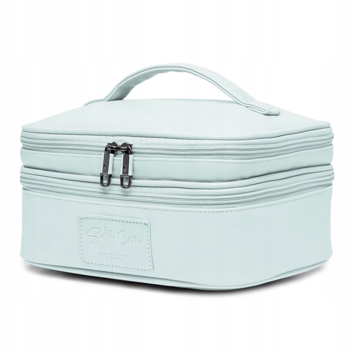 PUCCINI Kosmetyczka Damska Podróżna Kuferek Organizer Błękitna QML015-7B