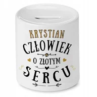 Skarbonki - Skarbonka dla Krystiana na Urodziny na Prezent z Nadrukiem ze Zdjęciem - miniaturka - grafika 1