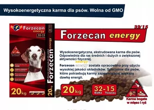 Forzecan Energy 51% mięsa BezGMO 20kg / Nowe opakowania CLOVER Alta Energia 20kg - Sucha karma dla psów - miniaturka - grafika 1