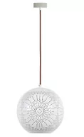 Lampy sufitowe - Candellux BENE LAMPA WISZĄCA 25 KULA S 1X60W E27 AŻUROWY BIAŁY - miniaturka - grafika 1