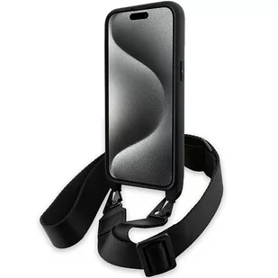 BMW BMHCP15L23PSCCK iPhone 15 Pro 6.1" czarny/black hardcase M Edition Carbon Stripe & Strap - Etui i futerały do telefonów - miniaturka - grafika 4