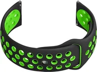 Akcesoria do smartwatchy - Pasek gumowy do smartwatch U11 - czarny/zielony - 20mm - miniaturka - grafika 1