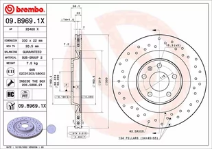 Tarcza hamulcowa Brembo 09.B969.1X - Tarcze hamulcowe - miniaturka - grafika 1