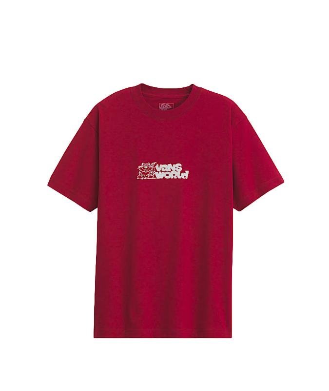 T-shirt Męski VANS World SS Bordeaux VN000PBSBRD1 M