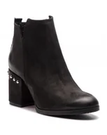 Botki damskie - Czarne botki na klocku Carinii B4736_-360 sk��ra nubuk rozm.40 - miniaturka - grafika 1