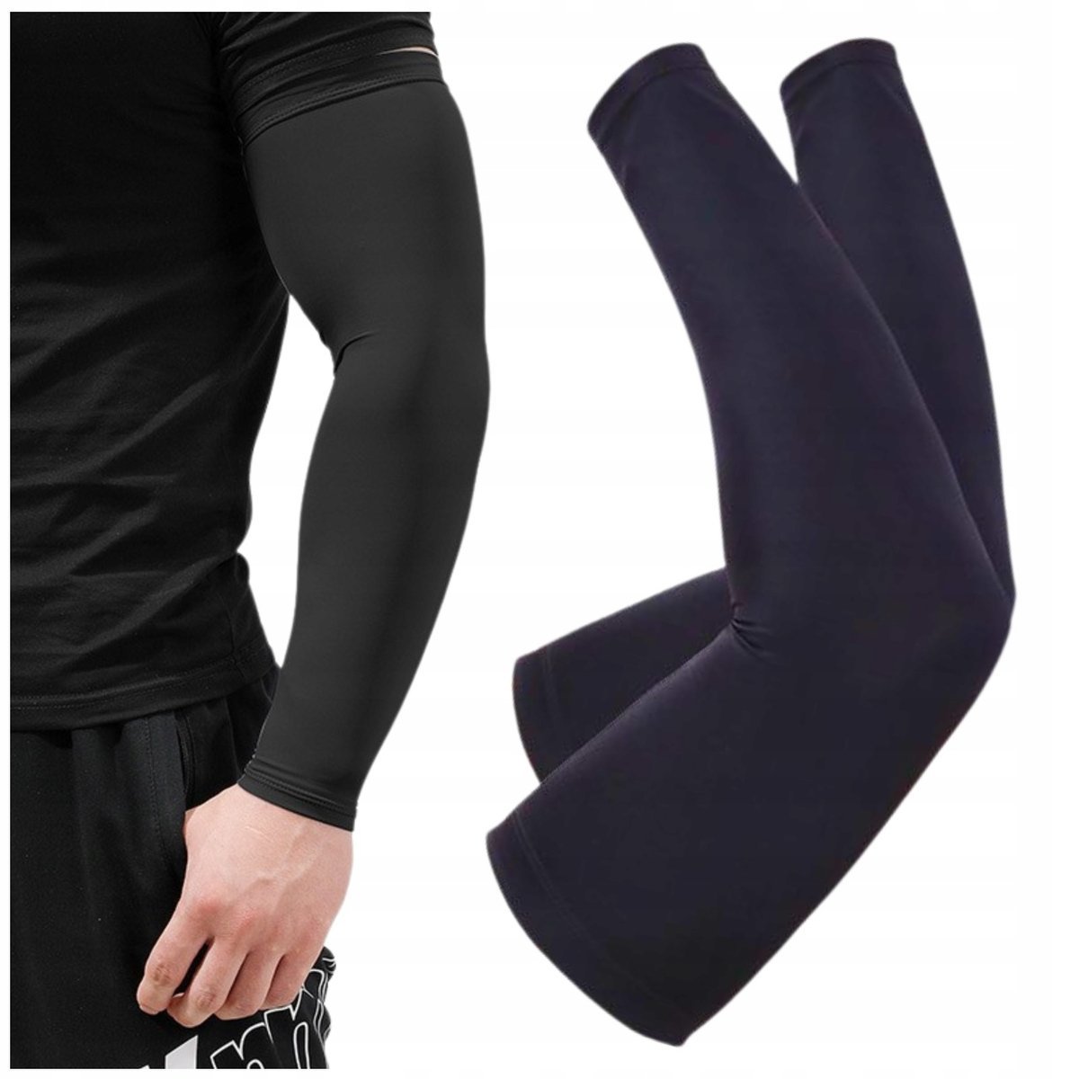 OCHRONNY RĘKAW NA ROWER ELASTYCZNY ZAKRYWAJĄCY DO BIEGANIA ROWEROWY CZARNY