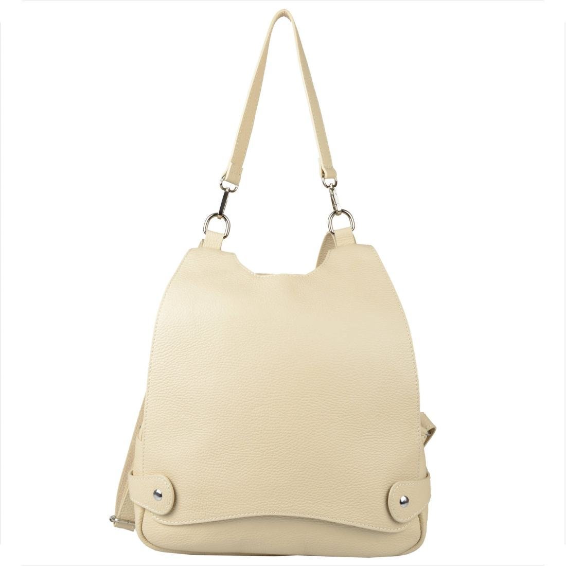 Włoski torebko plecak skórzany jasny beż BORSE IN PELLE