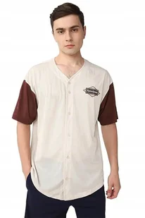 Reebok T-Shirt Sporting Męski R. S Beżowy Regular Fit Krótki Rękaw Oversize - Koszulki męskie - miniaturka - grafika 1
