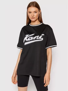 Koszulki i topy damskie - Karl Lagerfeld Kani T-Shirt Varsity Mesh 6137066 Czarny Regular Fit Czarny - grafika 1