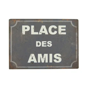 Tabliczka z blachy Antic Line Place Des Amis - Dekoracje domu - miniaturka - grafika 1