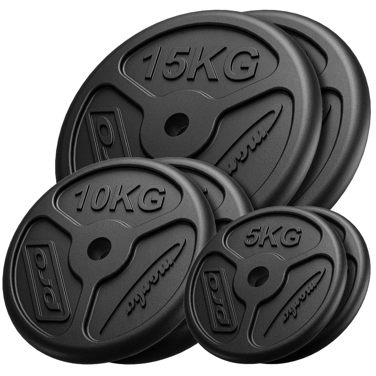 Marbo Sport Zestaw obciążeń żeliwnych slim 60 kg / 2 x 15 kg + 2 x 10 kg + 2 x 5 kg MW-2x15KG_2x10KG_2x5KG-SLIM - Marbo Sport MW-2x15KG_2x10KG_2x5KG-SLIM