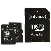 Karty pamięci - Intenso Doppelpack microSDHC 32GB UHS-I Premium inkl. SD-Adapter - High Capacity SD (MicroSDHC) Klasa 10 3423482 - miniaturka - grafika 1