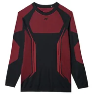 Koszulki sportowe męskie - Męska koszulka termiczna 4F Seamless Underwear M165 Rozmiar: XXL/XXXL / Kolor: czarny/czerwony - miniaturka - grafika 1