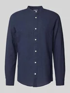 Koszule męskie - Koszula lniana o kroju slim fit ze stójką model ‘CAIDEN’ - miniaturka - grafika 1