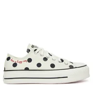 Trampki damskie - Trampki Converse Chuck Taylor All Star Lift Platform Polka Dots A10689C Beżowy - miniaturka - grafika 1