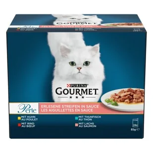 GOURMET Perle Wyselekcjonowane paski w sosie Miks wariantów 24 x 85 g - Mokra karma dla kotów - miniaturka - grafika 1