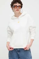 Bluzy damskie - Desigual bluza bawełniana LOGO damska kolor biały z kapturem gładka 24SWSK43 - miniaturka - grafika 1