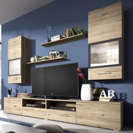 Inne meble do salonu - Meblościanka 220E2209 TYP-09 Sarah Helvetia Wieruszów Dąb San Remo Hell, Antracyt Ramki - miniaturka - grafika 1