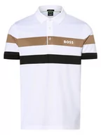 Koszulki męskie - BOSS Green - Męska koszulka polo  Patteo MB 9, biały|brązowy|czarny - miniaturka - grafika 1