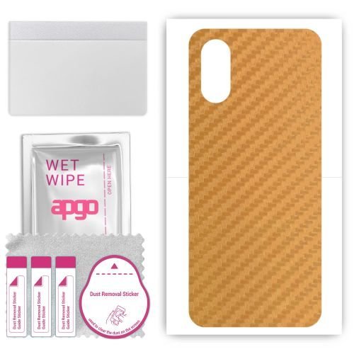 folia naklejka skórka strukturalna na TYŁ do Sony Xperia 1 VI - Carbon Złoty - apgo SKINS