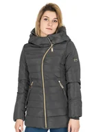 Płaszcze damskie - Płaszczyk Kurtka Damska z Kapturem S106 r S Grafit - miniaturka - grafika 1