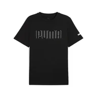 Koszulki sportowe męskie - Męska koszulka z grafiką PUMA Sport PUMA Black - miniaturka - grafika 1