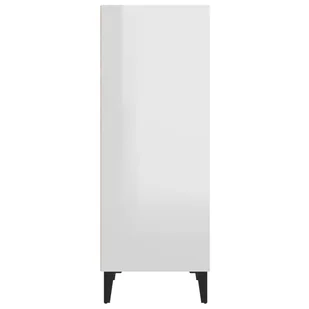 Lumarko Szafka, biała, połysk, 34,5x32,5x90 cm, materiał drewnopochodny - Szafki do salonu - miniaturka - grafika 7