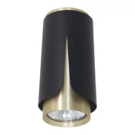 Lampy sufitowe - Pojedyncza oprawa natynkowa, czarno-złoty spot ML0262 z serii FLOWER - miniaturka - grafika 1